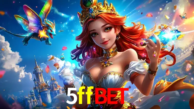 A princesa de um reino de fantasia mágico, com seu pequeno dragão, apresentando um mundo de prêmios encantados nos jogos de caça-níqueis do cassino 5ffbet.